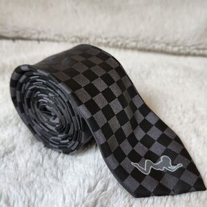 Blue Guru Black Checkered Skinny Tie